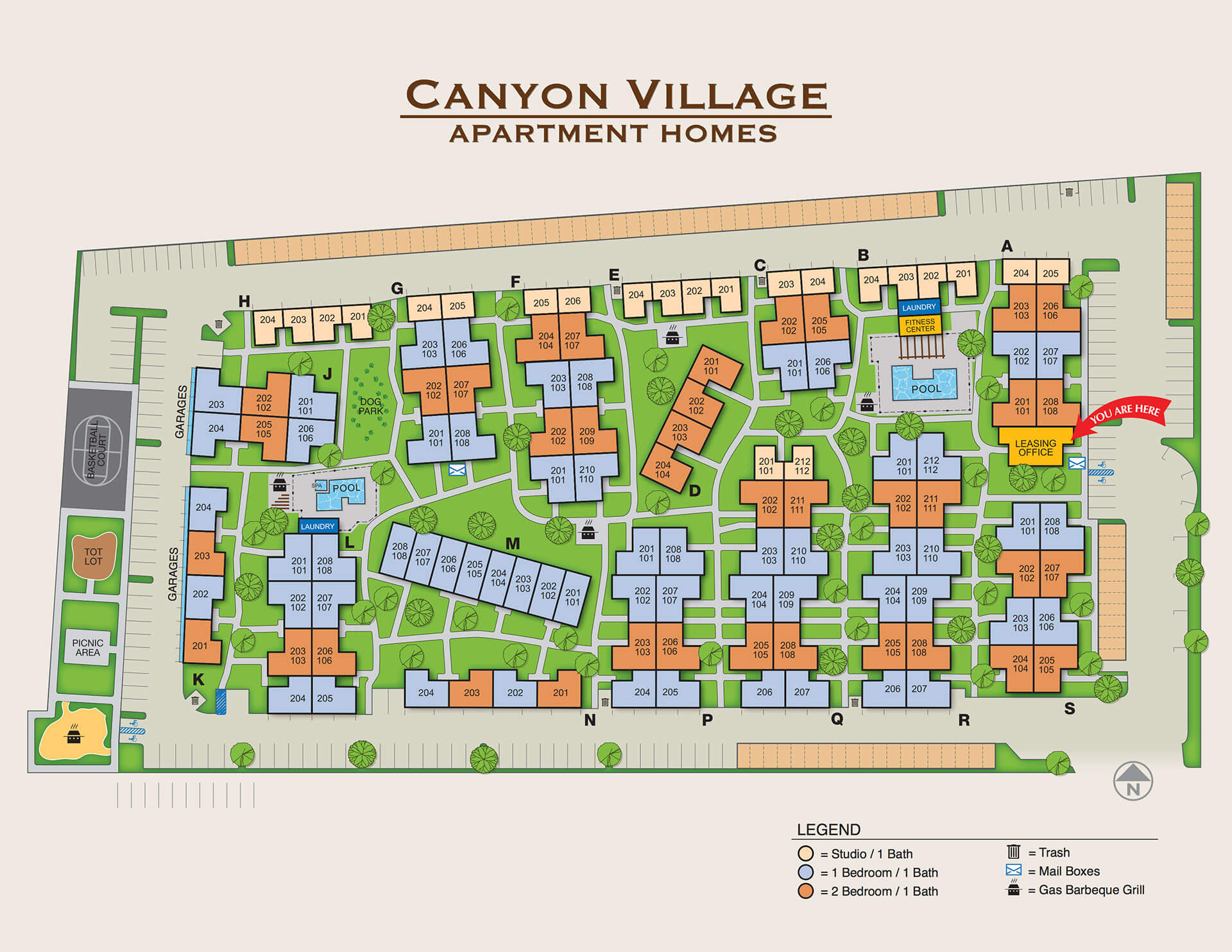 Canyon Village Apartment Homes Site Map